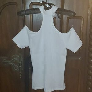 IDA Fashion Cold Shoulder white top.